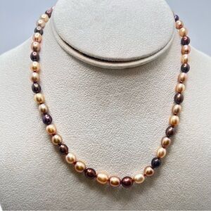 Elegant Multicolor Pearl Sterling Necklace
